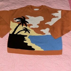 ASOS PARADISE DESIGN SAND CREWNECK SWEATER